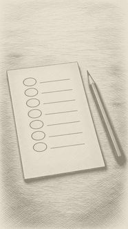 A blank checklist on a clipboard with a pencil beside it.