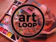 The Art Loop Wilmington logo over a paint palette