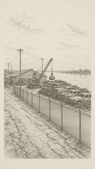 A generic riverside industrial lot