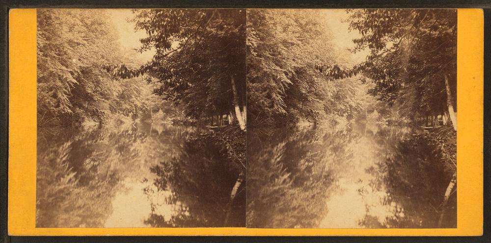 A Bartlett and French stereoview of Wissahickon Creek at Valley Green, 1860s